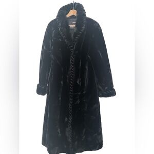 Luxurious Black Faux Fur Angel’s Touch Long Coat- XXL